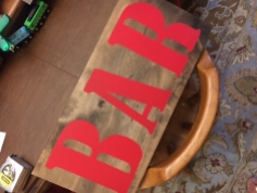 completed "BAR" sign
